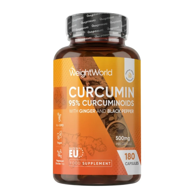 Curcumin with Ginger & Black Pepper Capsules | 25,000mg | WeightWorld