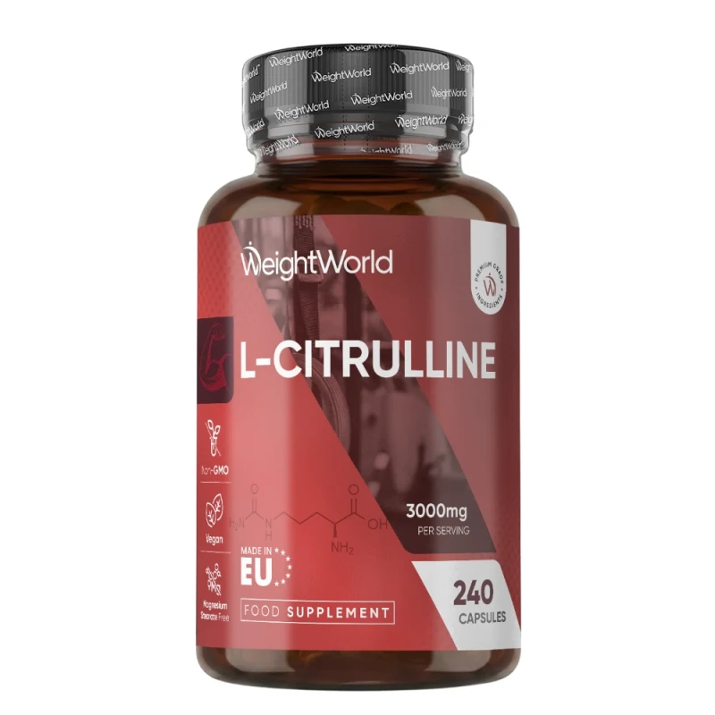 100% Pure L-Citrulline 3000mg Capsules | 240 Vegan Capsules | WeightWorld