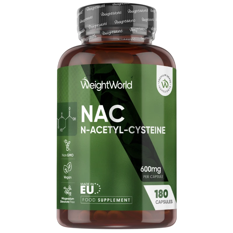 N-Acetyl Cysteine (NAC) | 600mg 180 Capsules | WeightWorld UK