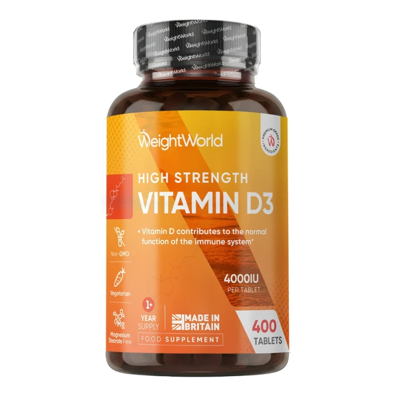 Vitamin D3 Tablets | 4000IU 400 Tablets (1+ Year Supply) I WeightWorld