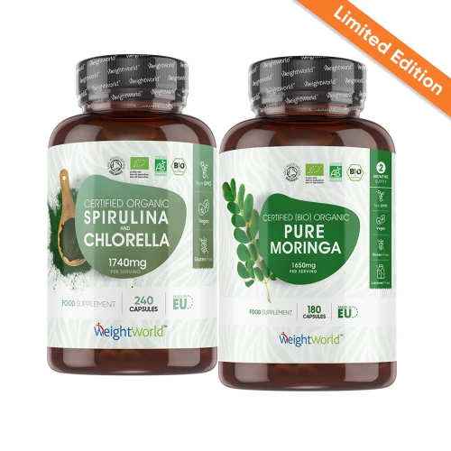 Super Greens Combo | Moringa & Spirulina Capsules Combo | WeightWorld