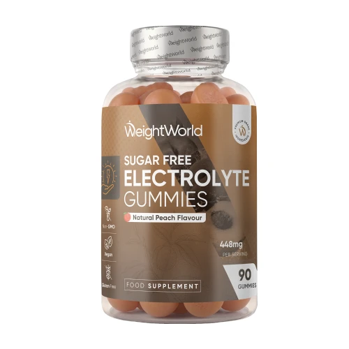 Sugar-Free Electrolyte Gummies | 448mg, 90 Gummies | Peach-Flavoured Electrolyte Goodness