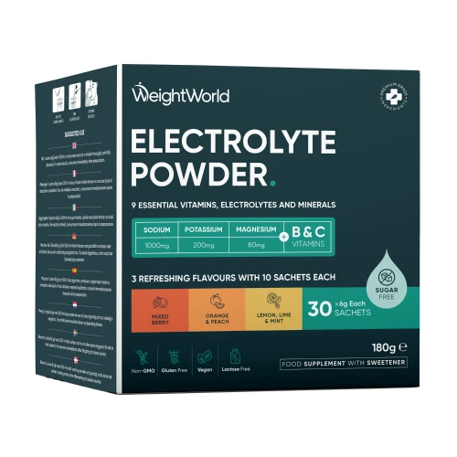 Electrolyte Powder Packets | 30 Sachets 3 Flavours | WeightWorld