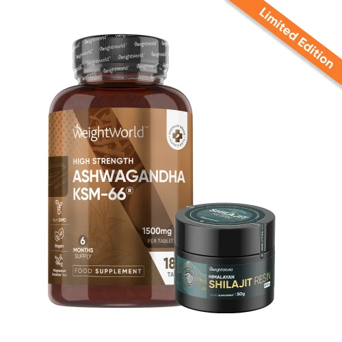 Men's Stamina & Vitality Duo | Ashwagandha + Shilajit Supplements | WeightWorld