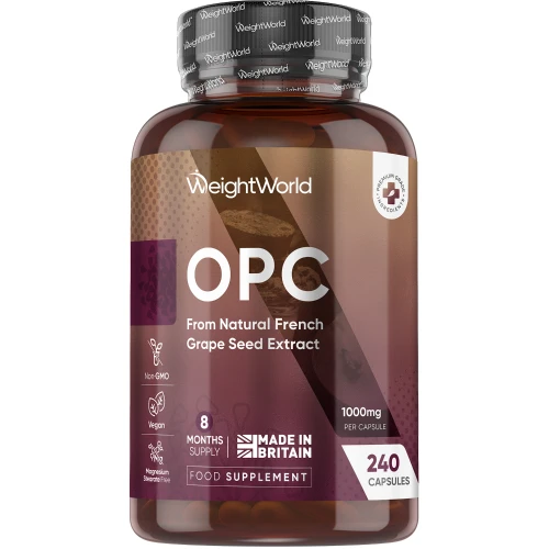 OPC (French Grape Seed Extract) Capsules | 500 mg 240 Capsules | For Overall Health | WeightWorld UK
