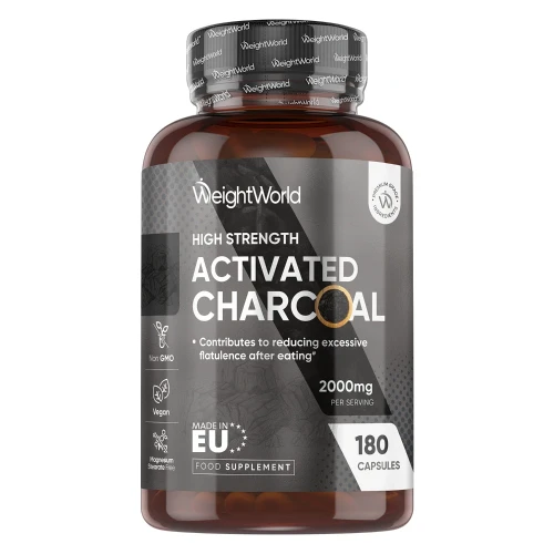 Activated Charcoal Capsules | 2000mg 180 Capsules | WeightWorld