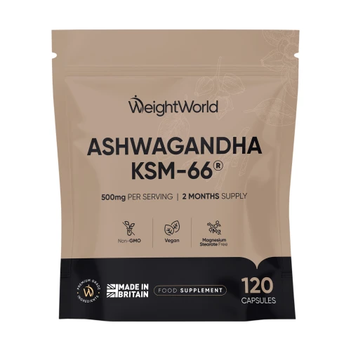 Ashwagandha KSM-66 Capsules | 500mg 120 Capsules | WeightWorld