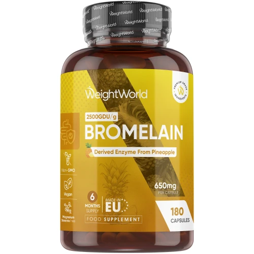 Bromelain Capsules | 650mg 180 Capsules (6-Month Supply) | WeightWorld