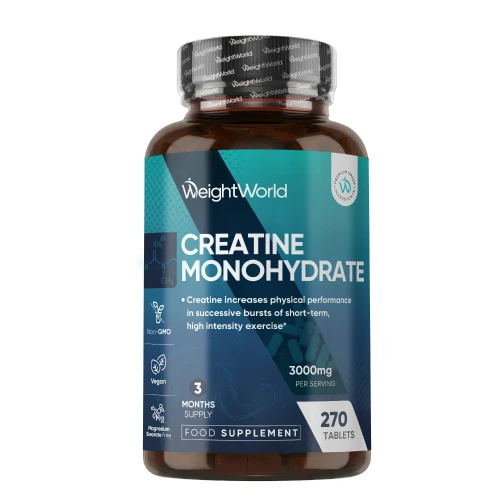 Creatine Monohydrate Tablets | 3000mg 270 Tablets | WeightWorld UK