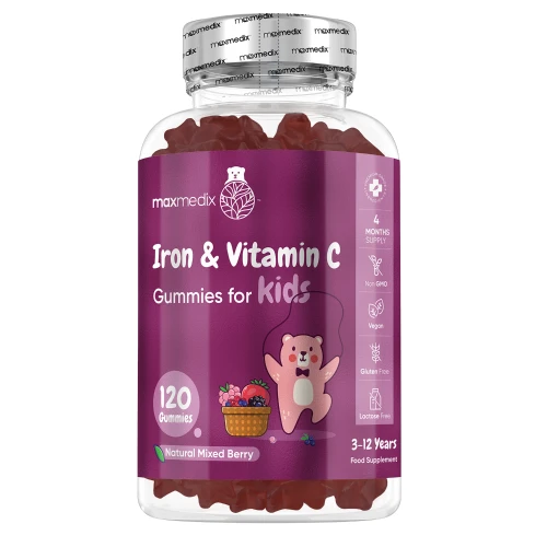 Iron and Vitamin C Gummies | 120 Gummies | Ideal for Your Kid’s Mental and Physical Development | WeightWorld UK