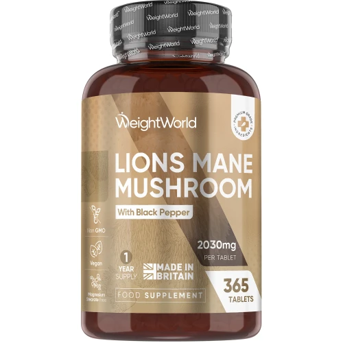 Lion's Mane Mushroom | 365 Tablets | 2030mg | WeightWorld UK