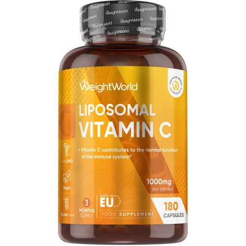 Liposomal Vitamin C - 1000mg. 180 Capsules - Max Absorption - Vegan Health Supplement - Supports Optimal Immune Function