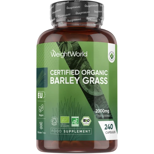 Organic Barley Grass Capsules | 2000 mg 240 Capsules | WeightWorld