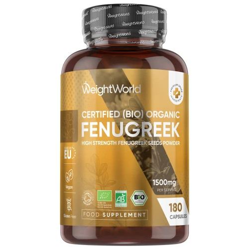 Certified (Bio) Organic Fenugreek | 1500mg 180 Capsules | WeightWorld