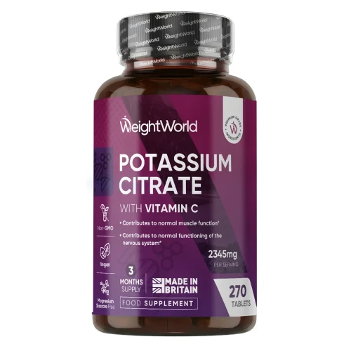 Potassium Citrate - 1460 mg 180 Tablets - Natural Potassium Supplement For Normal Muscles Function
