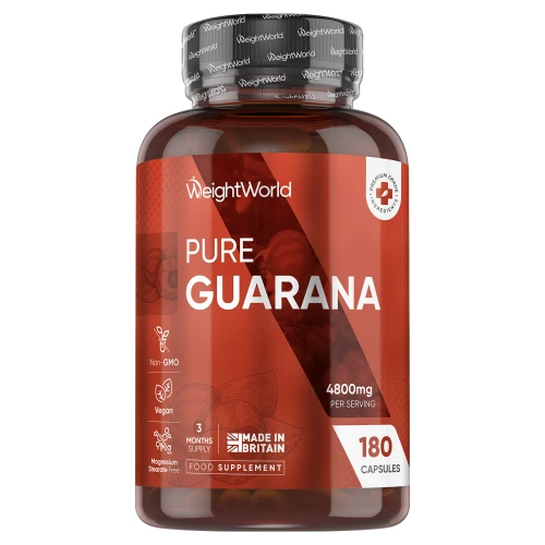 Pure Guarana Capsules - 2400 mg 120 Capsules - High Strength Metabolism & Energy tablets - Supplement for Weight Management & Focus