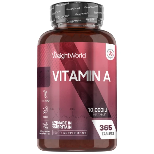 Vitamin A Tablets | 10000IU 365 Tablets | WeightWorld UK