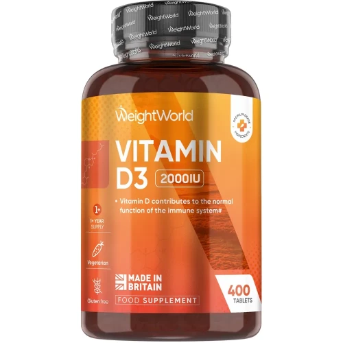 Vitamin D3 Tablets | 2000IU 400 Tablets I WeightWorld UK