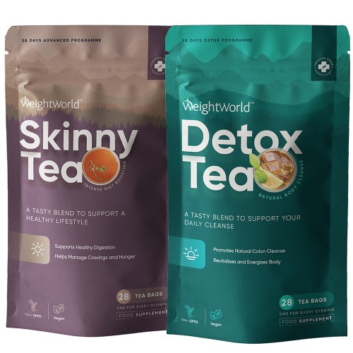 Té Adelgazante + Té Detox | Pack de té dietético y depurativo para 28 días | De origen natural: Té verde, Té oolong, Moringa, Jengibre y más