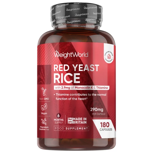 Red Yeast Rice Capsules | 290mg 180 Capsules | WeightWorld